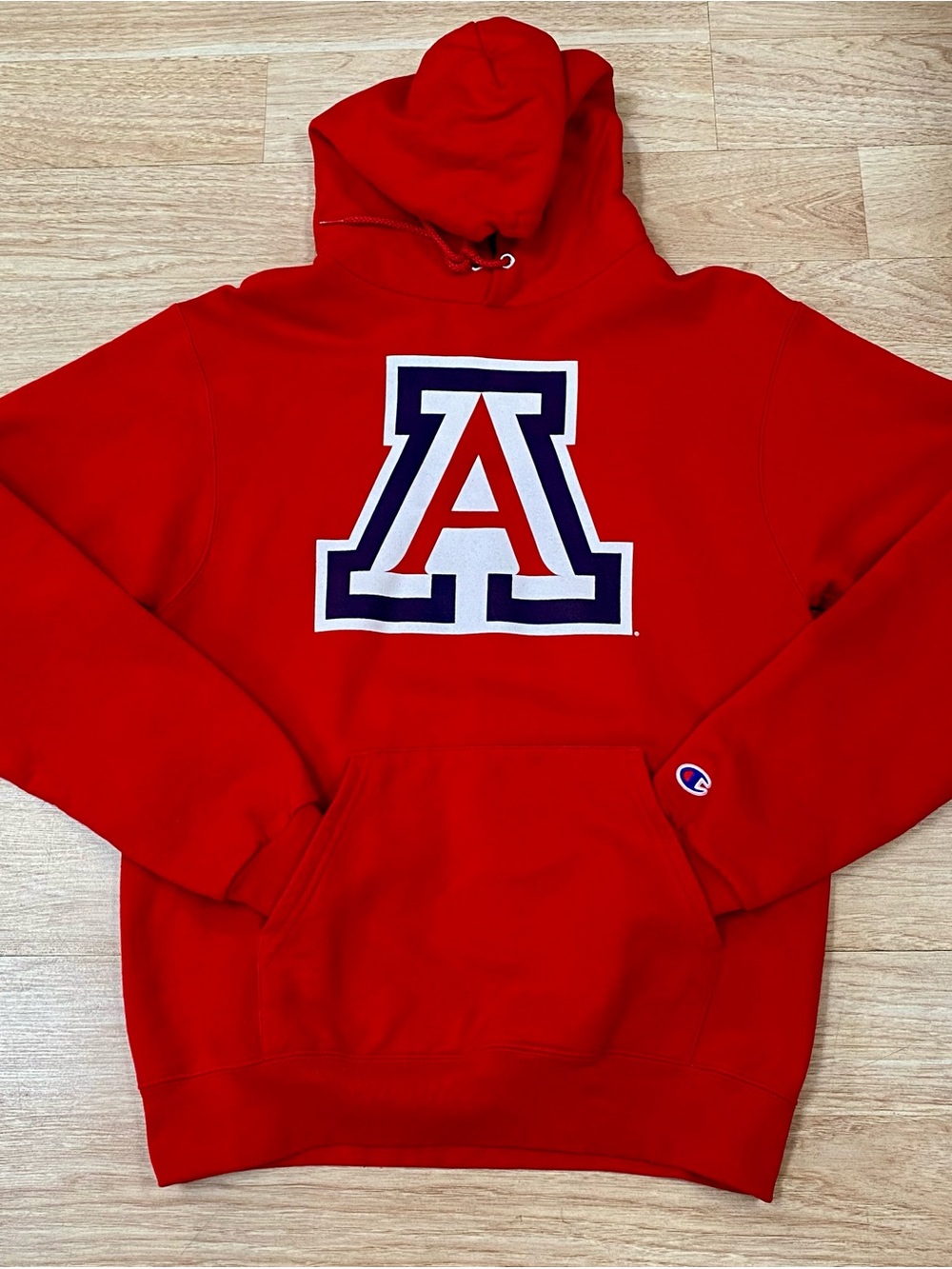 University of Arizona Wildcats Hoodie Mens Small Red U of A Champion Sweatshirt